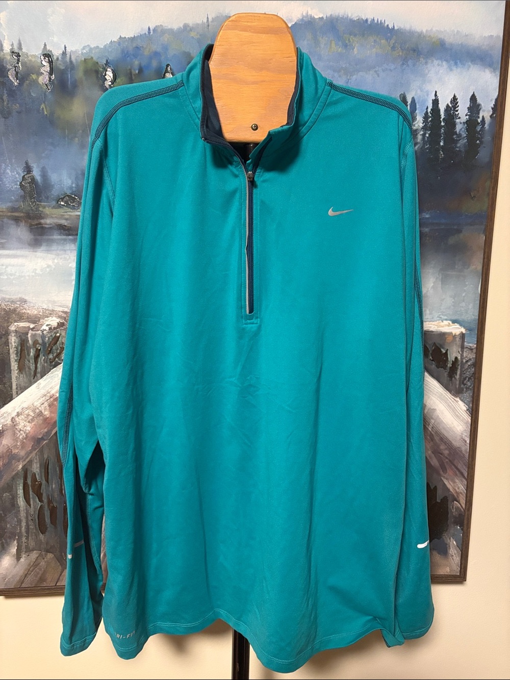 Nike Teal/Black Quarter-Zip Performance running shirt